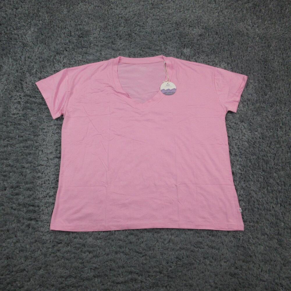 Bubble Baby Shirt Womens 2XL/3XL Pink V-Neck Bamboo Viscose Short Sleeve NWT